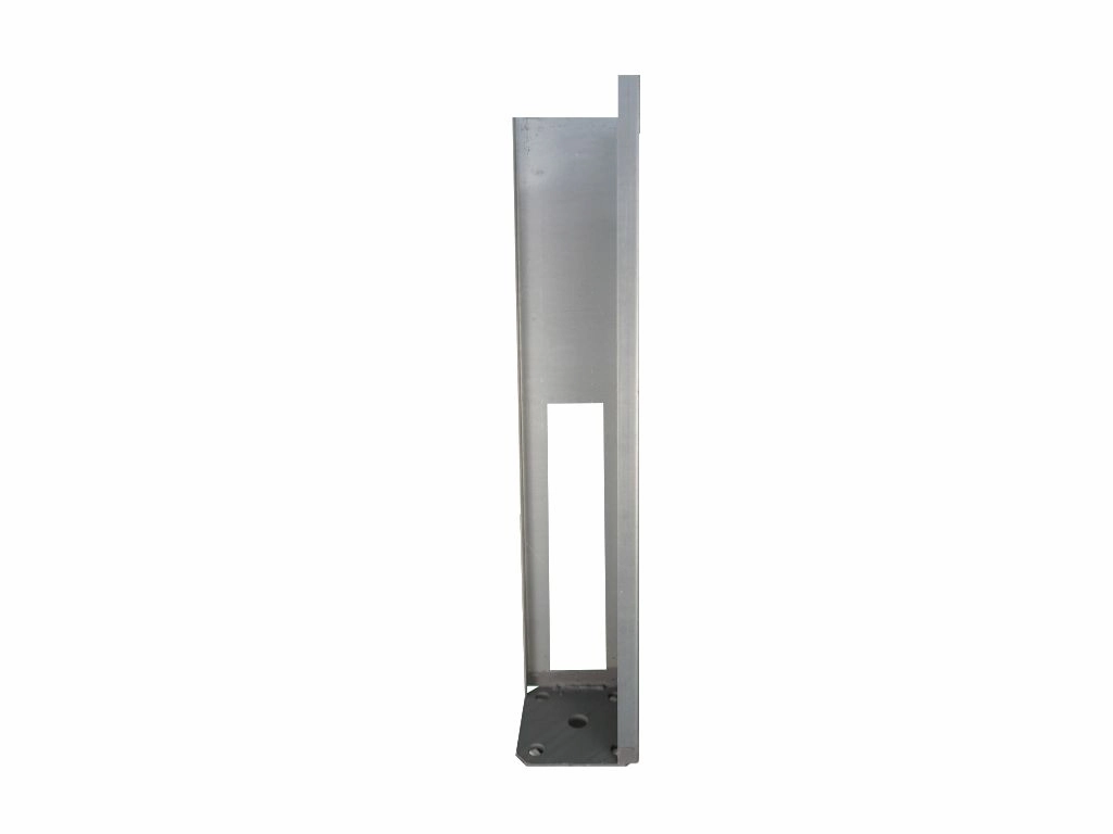 Pfostenfuß aus Stahl für Eckpfosten, Seitenansicht, 60 cm lang
